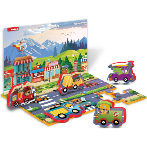 PUZZLE DIN SPUMA EVA, MASINI SI SEMNE DE CIRCULATIE, 17