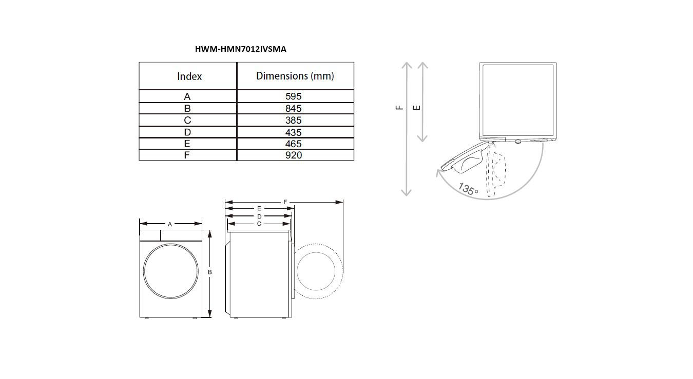 Masina de spalat rufe HEINNER HWM-HMN7012IVSMA, 7 kg, 1200 rpm, - imagine 5