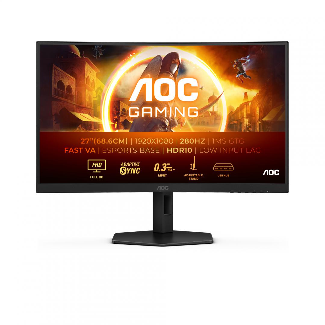 Monitor Gaming AOC C27G4ZXU, 27", 1920 x 1080 pixeli, Black,