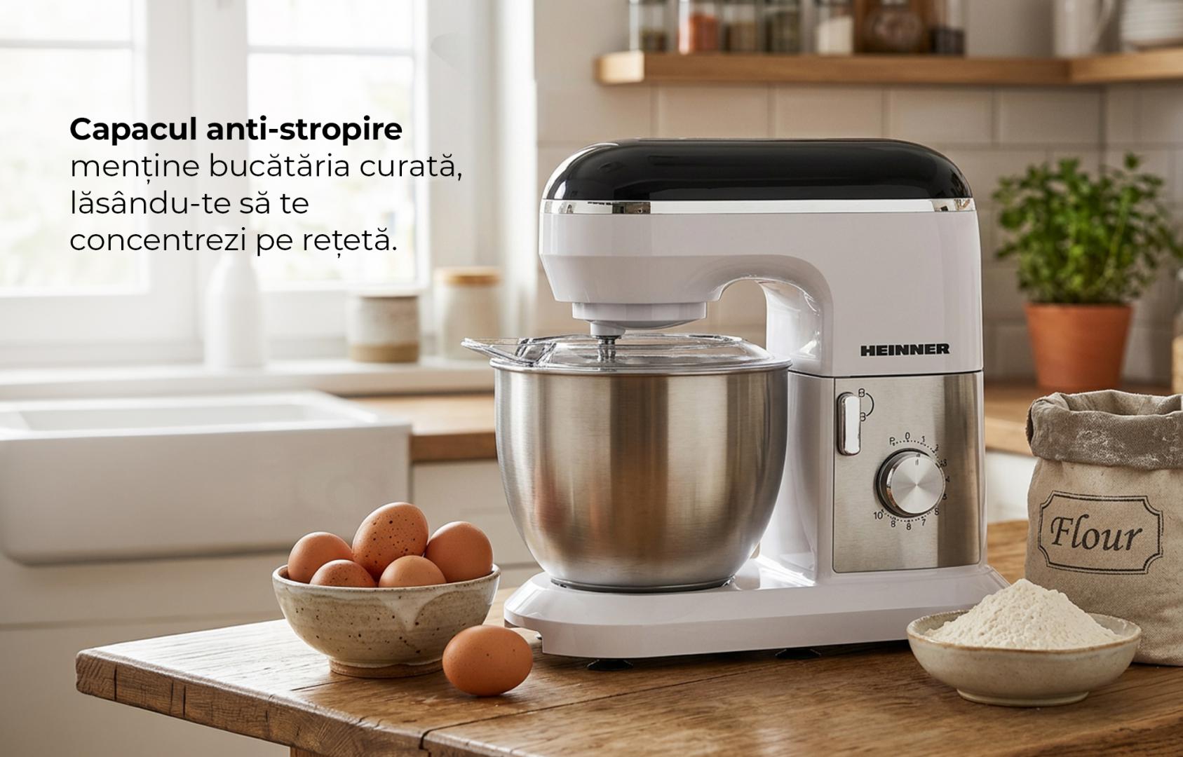 Mixer planetar Heinner GalaxyGourmet HPM-1010WHBK - imagine 5