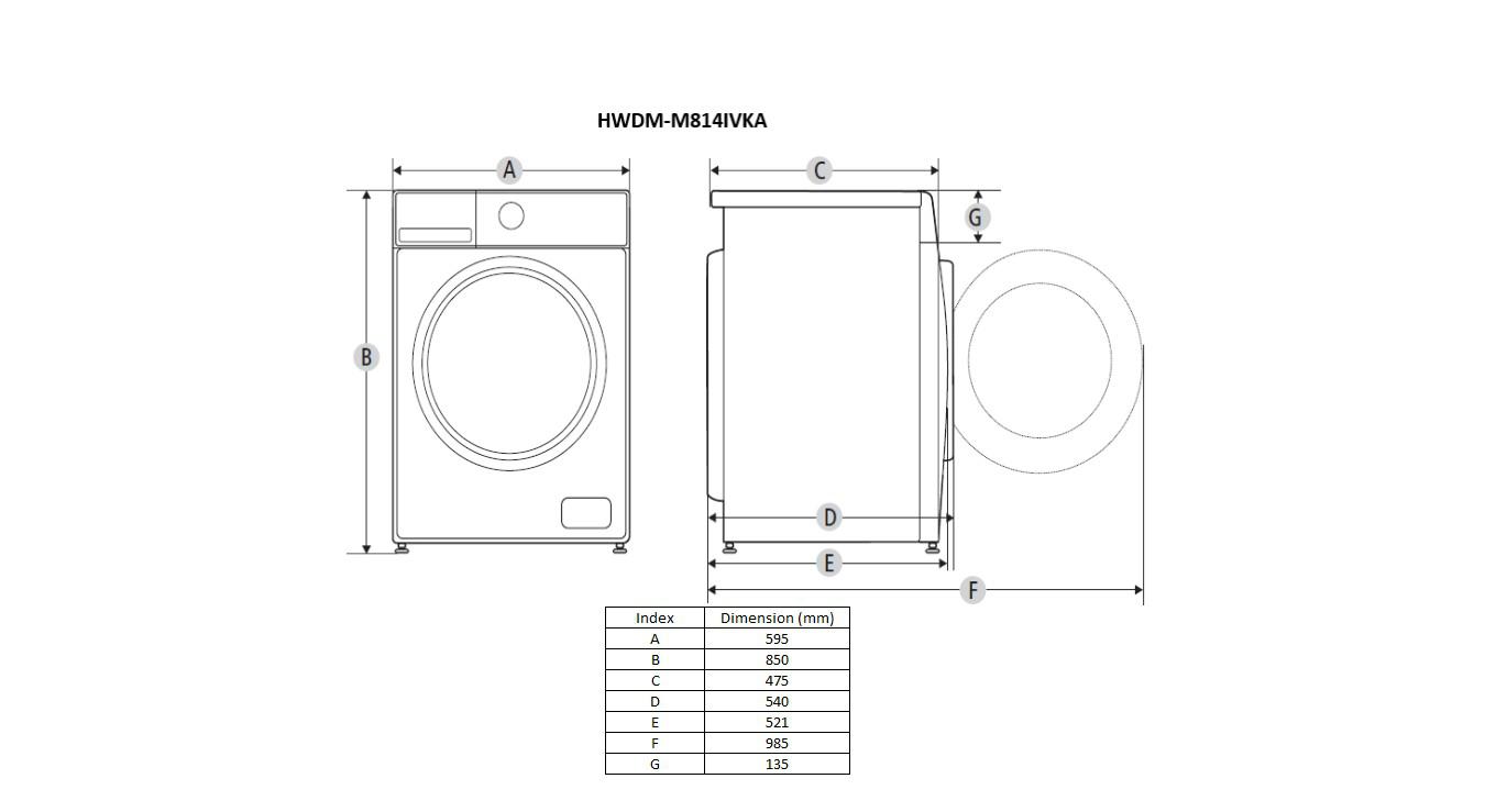 Masina de spalat rufe cu uscator HEINNER HWDM-M814IVKA, 8/6 kg, - imagine 3