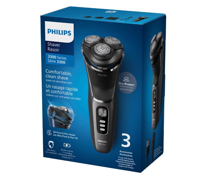 Aparat de ras PHILIPS Shaver Seria 3000 S3343/13, Barbierit umed - imagine 3