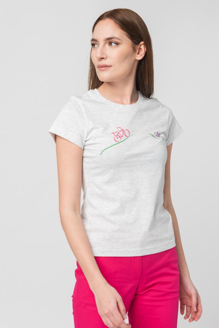 TRICOU CASUAL BICICLETE FAMILIE FEMEI LIGHT GREY-M - imagine 3