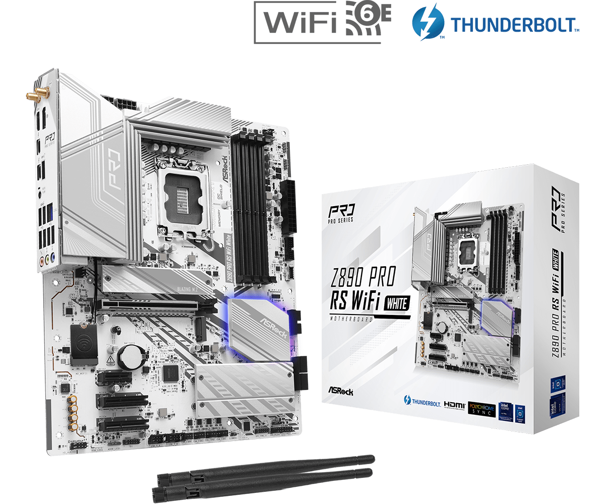 Placa de baza ASRock Z890 Pro RS WiFi White, Socket