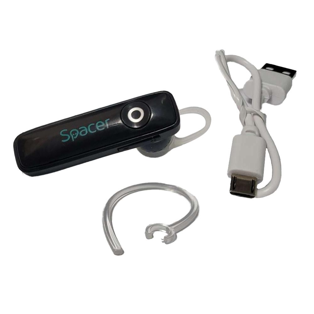 Casti Mono-casca SPACER SPBH-HF-01, Wireless, alb - imagine 3