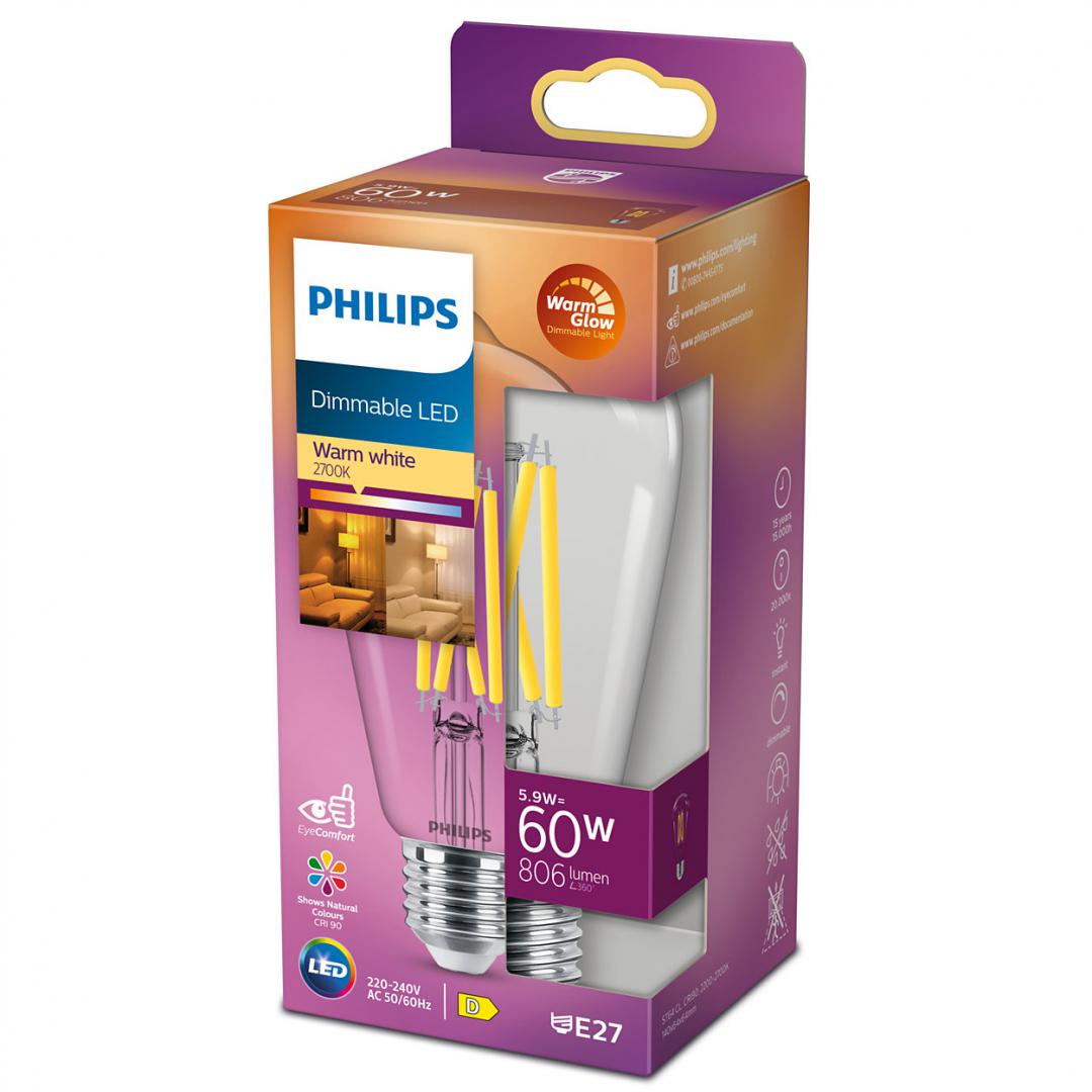 Bec LED Philips Classic ST64, EyeComfort, E27, 5.9W(60W), 806 lm