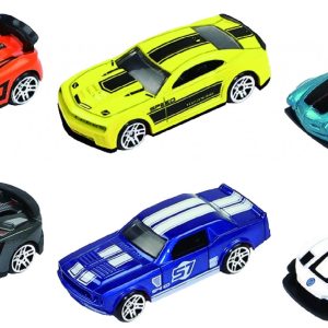 MACHETA DIE CAST, SET 6 MASINI CURSE, SCARA 1/64, 7.5CM,