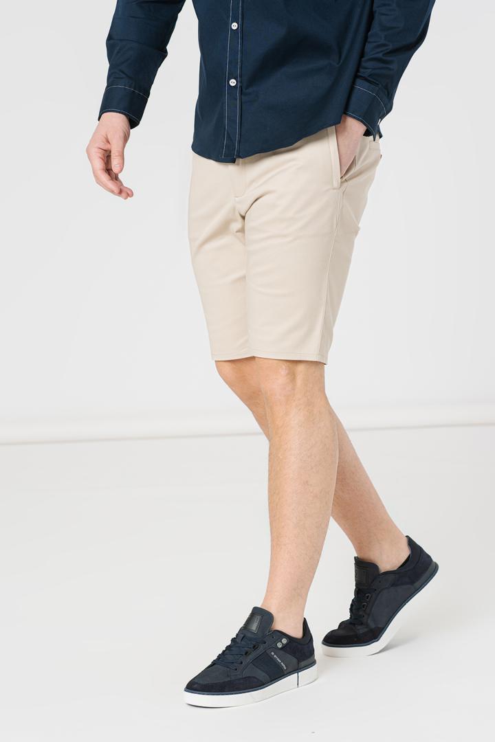PANTALONI SCURT CASUAL BARBATI BEIGE L - imagine 4