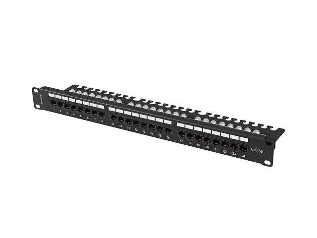Patch panel 24 porturi 1U 19" Cat.5e UTP cu organizator - imagine 3