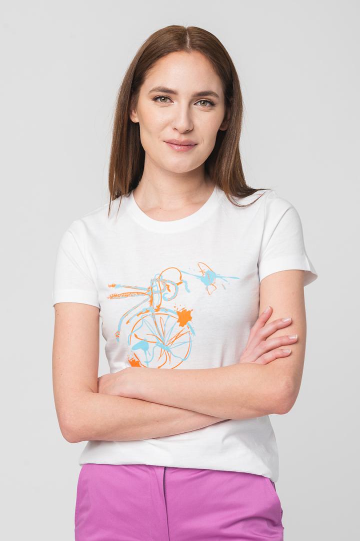 TSHIRT CASUAL F BICICLETA COLOR WHITE-L - imagine 3