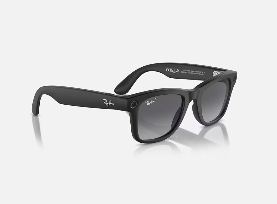 Ray-Ban Meta Wayfarer AI Glasses Matte Black/Polar Gradient Graphite (Large) - imagine 4