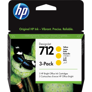 Cartus HP 712 3-pack 29-ml DesignJet Ink, Yellow