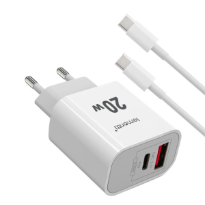 Incarcator LEMONTTI LIRFCQCPD20WA, 20W, 2 porturi, Alb