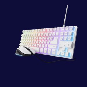 Kit Wireless tastatura si mouse Trust GXT 798W, Alb