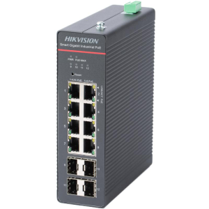 Switch PoE Hikvision DS-3T1512HP-SI-8P4FKIT(75W): 8 x Gigabit PoE RJ45 ports,4