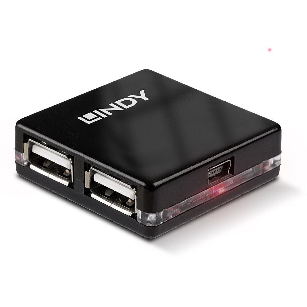 Hub USB LINDY 4 Port USB 2.0 Mini Hub USB-A, - imagine 5