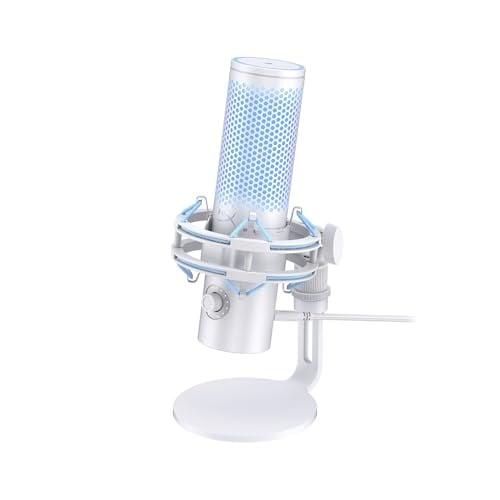 Microfon HyperX QuadCast 2 Frost, tip Condenser, USB, LED backlight,