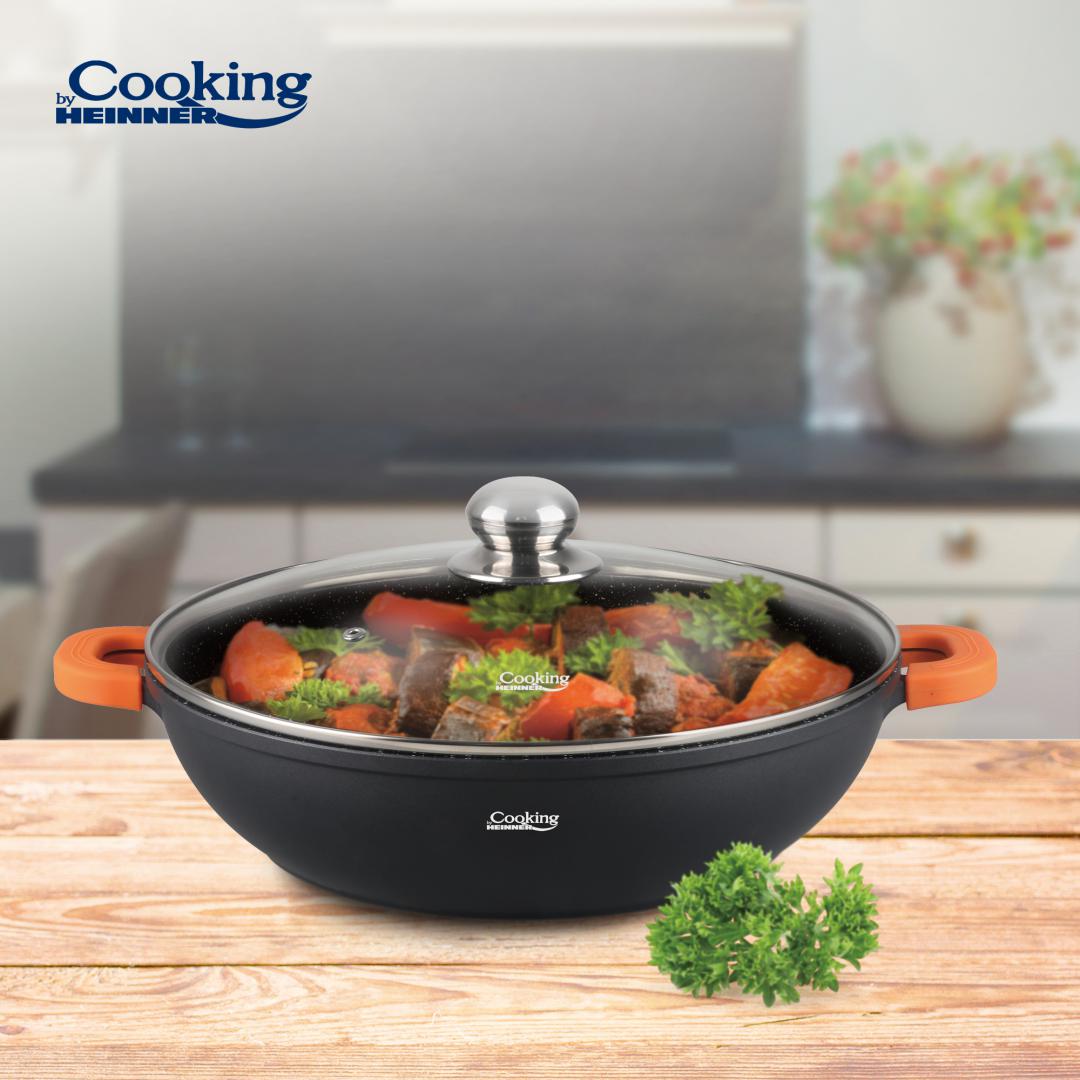 CRATITA ALUMINIU+CAPAC 28X8 CM,4.1L, DARK LINE, COOKING BY HEINNER - imagine 5