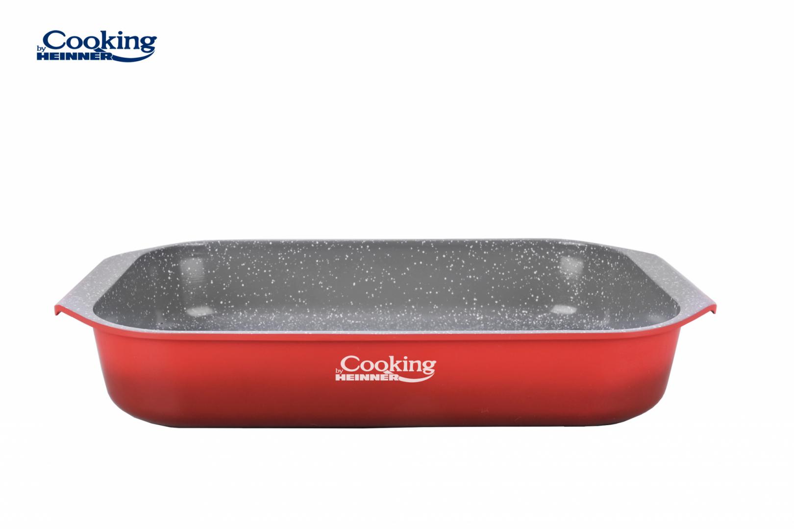 TAVA ALUMINIU CU ACOPERIRE CERAMICA 39.5x26 CM, RED LINE, COOKING - imagine 3