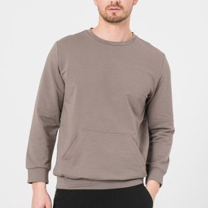 BLUZA COTON CASUAL BARBATI TAUPE-XXL