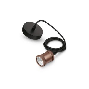 Pendul Philips Vintage Rose Gold, E27, max. 40W, textil/Metal, IP20