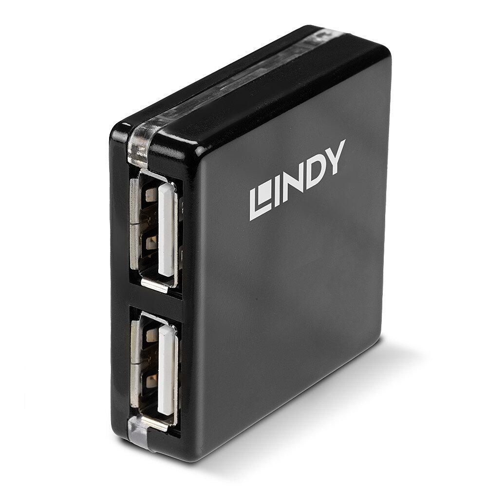 Hub USB LINDY 4 Port USB 2.0 Mini Hub USB-A, - imagine 3
