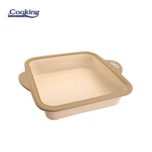 TAVA PATRATA DIN SILICON CU INEL METALIC 27.5X23X6 CM, NUVA