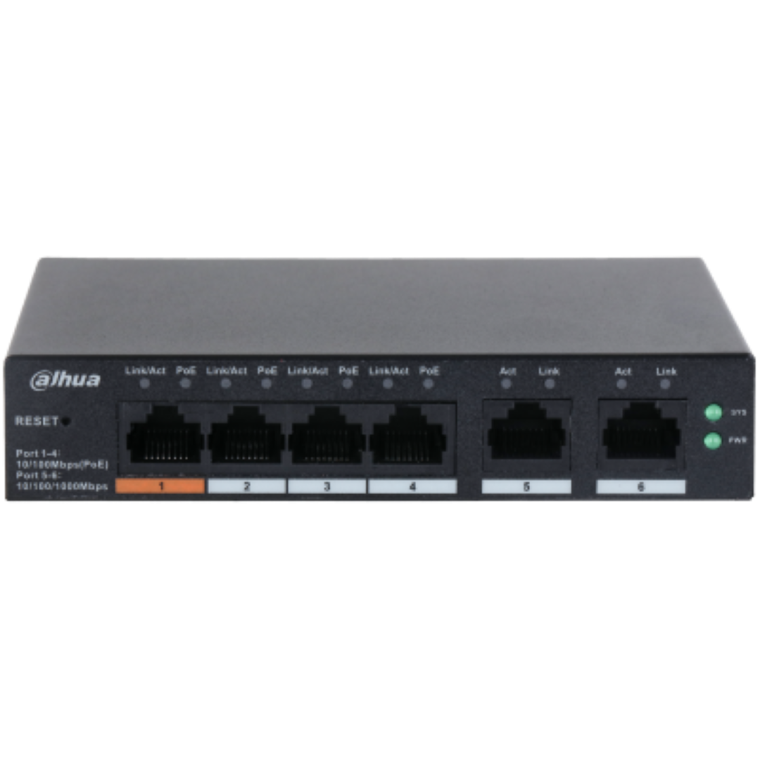 DAHUA 6 port Managed Desktop switch, CS4006-4ET-60, Interfata: Port 1-4: - imagine 4