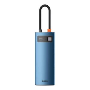 Docking station BASEUS Metal Gleam, USB Type-C, 100W, Gri, 2