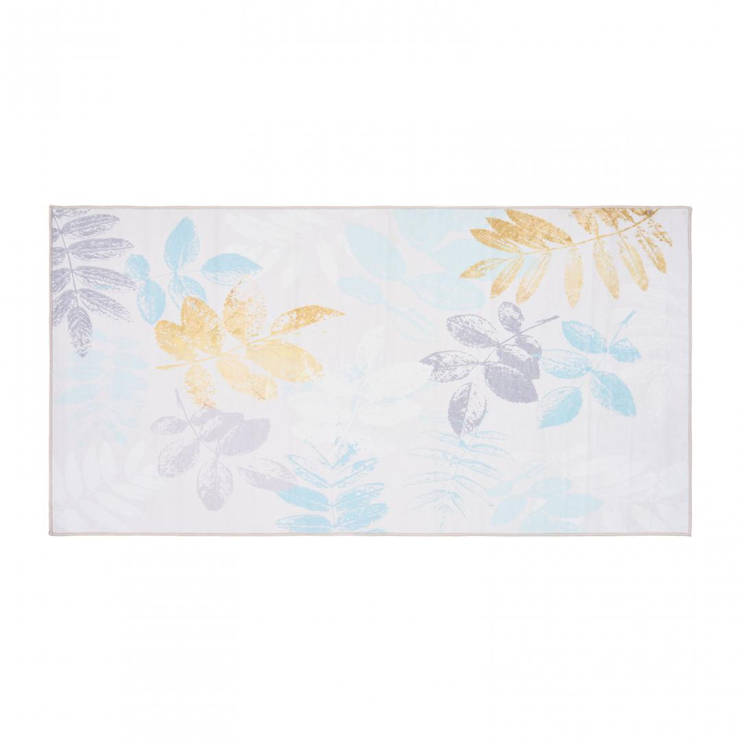 Covor printat, LEAFS 70x140 cm, lavabil cu spate antialunecare, inaltime