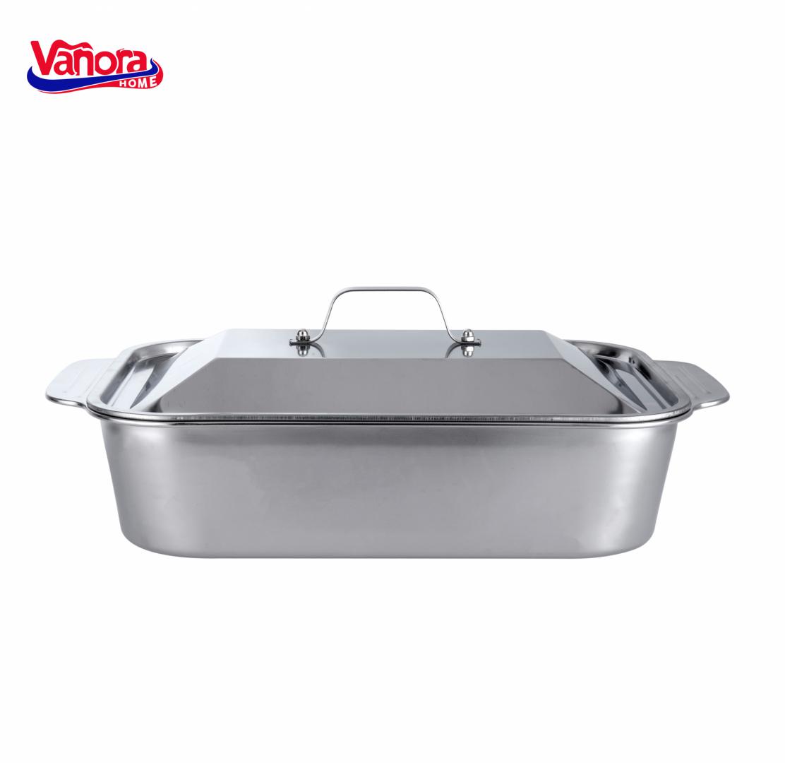 TAVA INOX CU CAPAC 36.5x22x7 CM, ZIRA, VANORA HOME