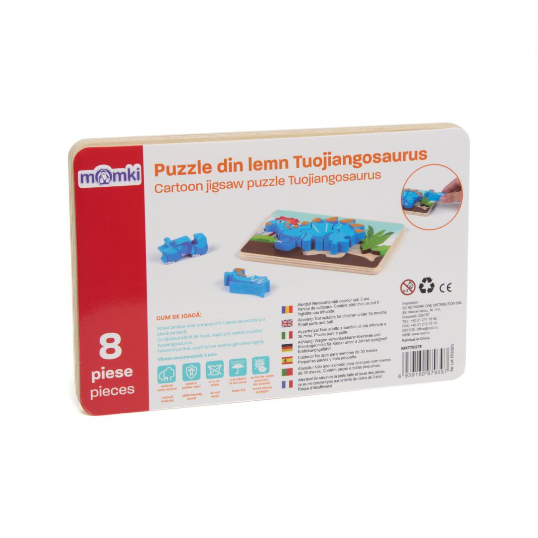 PUZZLE DIN LEMN TUOJIANGOSAURUS, 8 PIESE, MOMKI - imagine 3