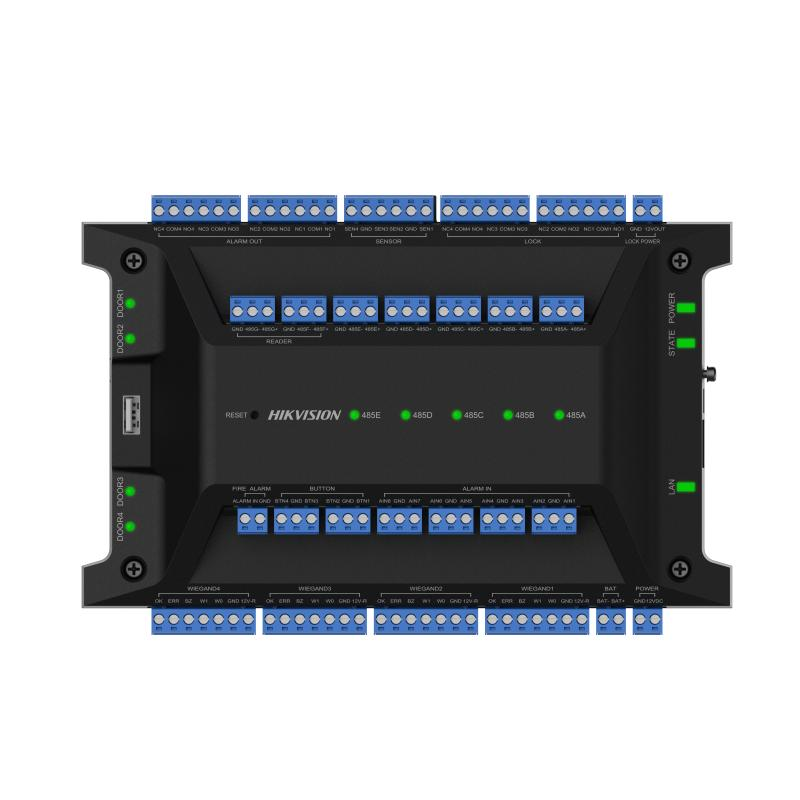 Centrala control acces Hikvision DS-K2704X(P), 10/100/1000 Mbps, interfete: 1x Network,