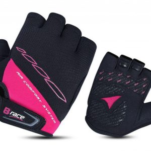 MANUSI B-RACE CU GEL NEGRU/FUXIA, M