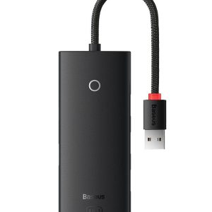 Hub USB Baseus Lite, USB-A, 4 porturi, Negru