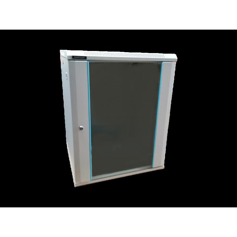 Rack 18U 600x600, montare pe perete, usa din sticla, panouri