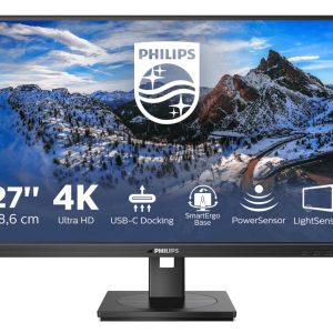Monitor Consumer Philips 279P1/00, 27", 3840 x 2160 pixeli, Black,
