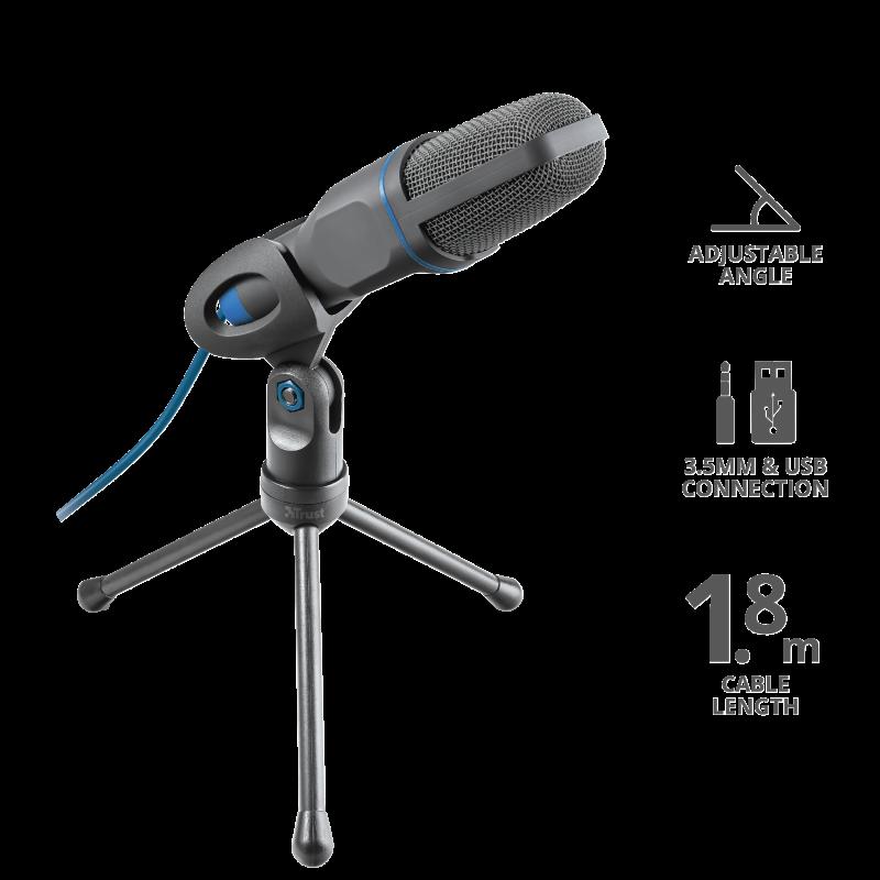 Microfon Trust Mico, tip Condenser, USB/3.5 mm - imagine 3