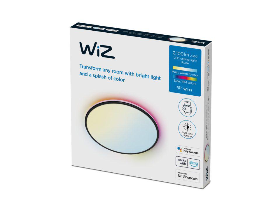 Plafoniera LED RGB WiZ Rune, Wi-Fi, Bluetooth, control vocal, 21W, - imagine 4
