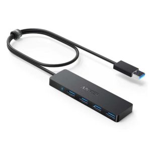 Hub USB Anker A7516016, USB-A, 4 porturi, Negru