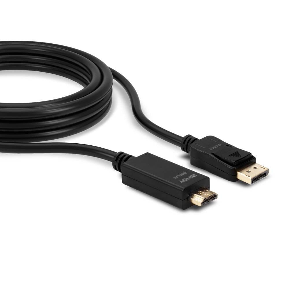 Cablu Lindy LY-36924, DisplayPort to HDMI 10.2G, 5m, negru - imagine 3