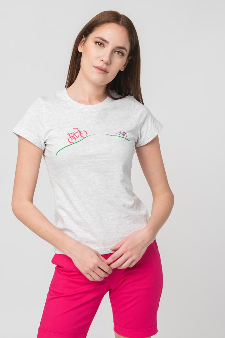 TRICOU CASUAL BICICLETE FAMILIE FEMEI LIGHT GREY-M - imagine 5