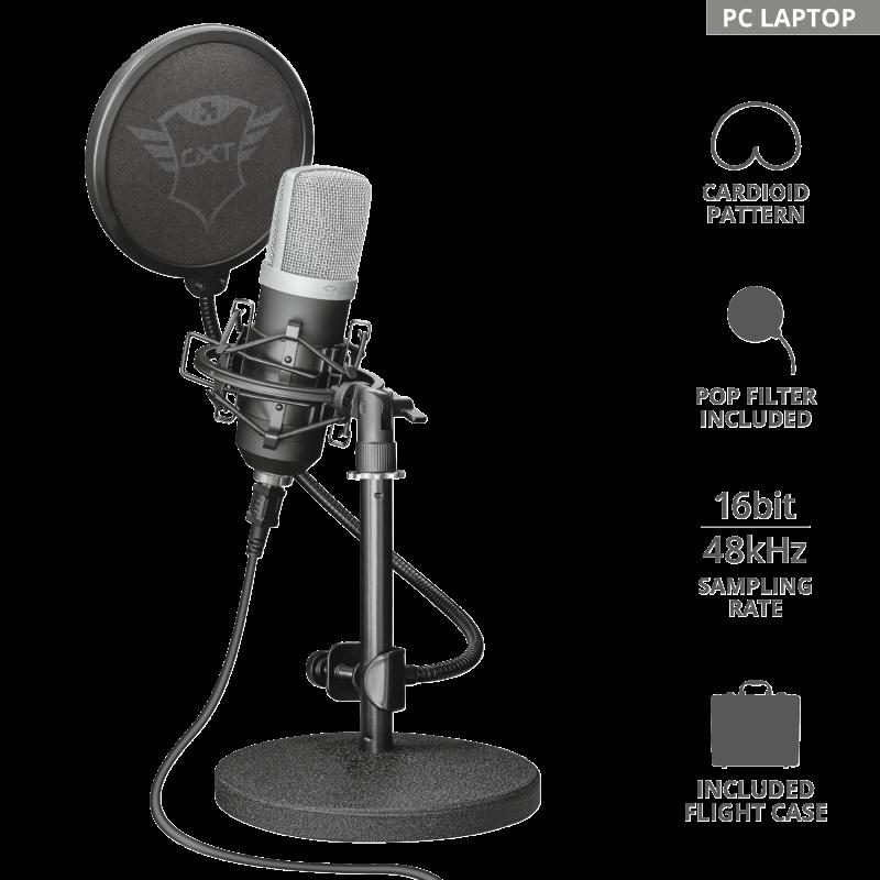 Microfon Trust GXT 252 Emita Streaming, tip Condenser, USB - imagine 3