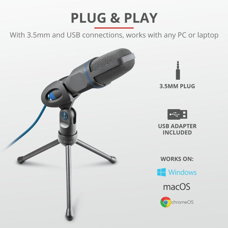 Microfon Trust Mico, tip Condenser, USB/3.5 mm - imagine 4