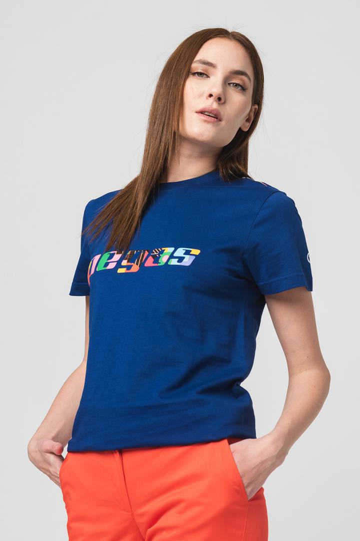 TRICOU LOGO MULTICOLOR FEMEI ROYAL BLUE-XL - imagine 5