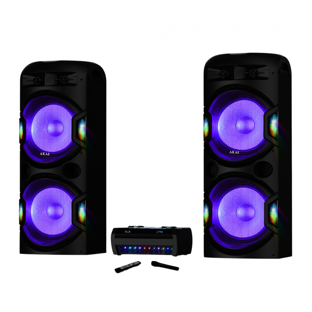 Sistem audio dual cu amplificator Akai, bluetooth V5.0, difuzoare 4