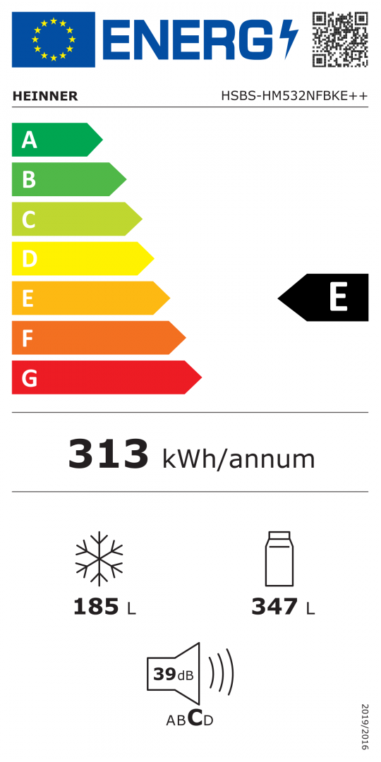 Side by Side HEINNER HSBS-HM532NFBKE++, No Frost, 532 L, Clasa - imagine 4