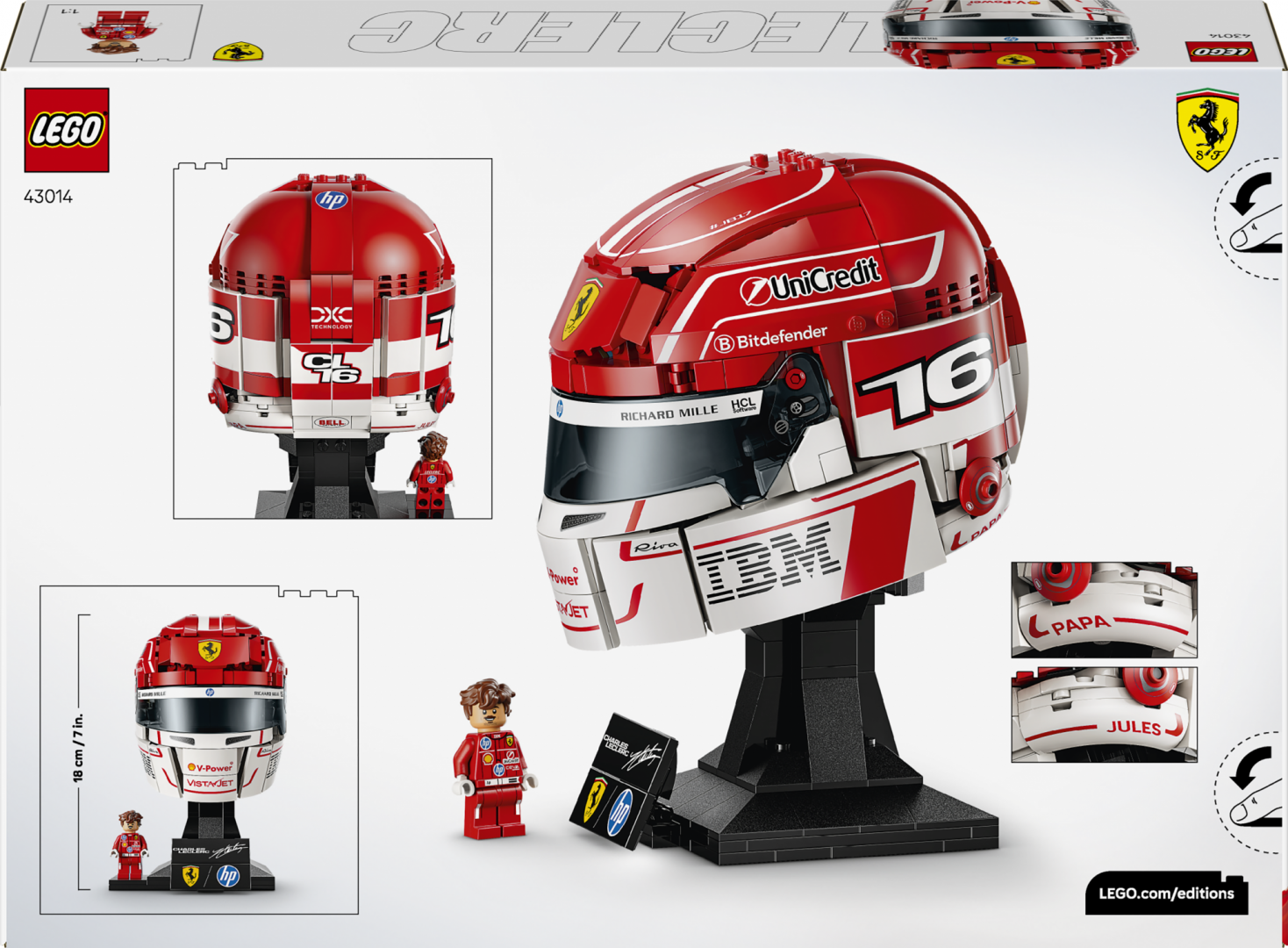 CASCA LUI CHARLES LECLERC SCUDERIA FERRARI HP LEGO43014 - imagine 5
