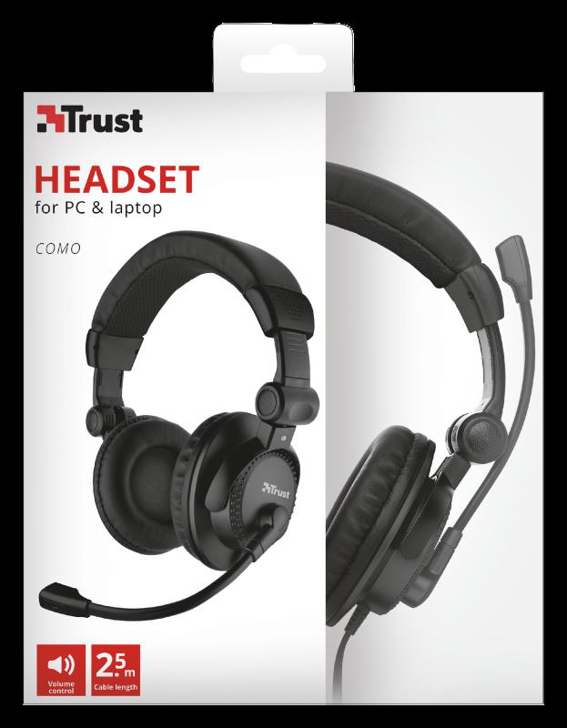 Casti Head-band Trust Como, Wired, Negru - imagine 6