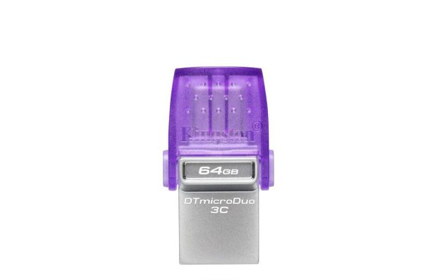 Memorie USB Kingston microDuo 3C 64 GB, USB 3.0, Purpuriu - imagine 3